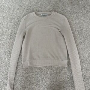 Urban Outfitters Cream Ribbed Knit Top